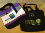Product Description: We have multiple past conference totebags available in several different color combinations but all comes with a zipper top and 2 side pockets with SAMA and Sponsor Logos.</br></br>Measures: 17" wide x 15" high.</br> SAMA Logo Totebag